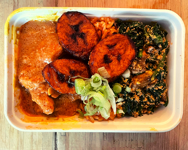 Ready Meals Delivered | 2 x Stew Jollof Box (Chicken Groundnut and Spinach & Agushi) 