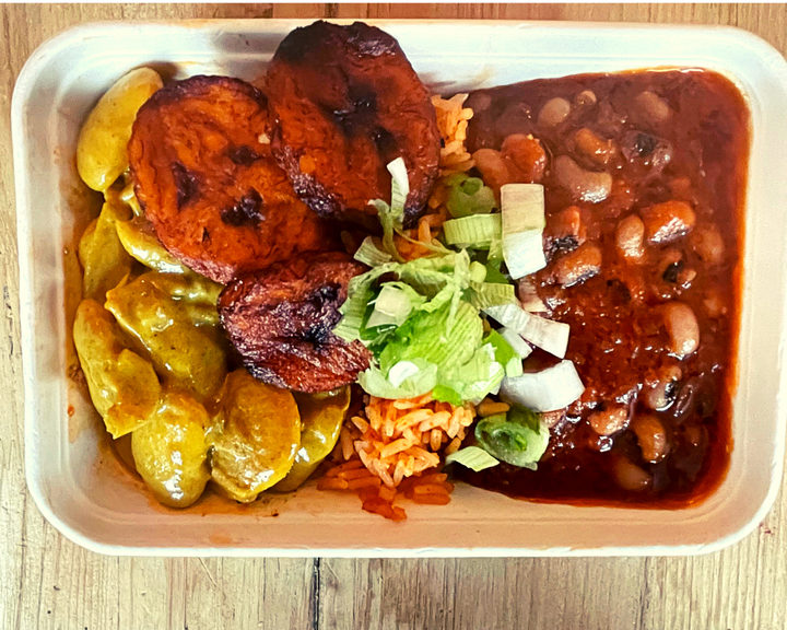 Ready Meals Delivered | 2 x Stew Jollof Box( Butter Bean and Black-Eyed Beans)(Vegan) 